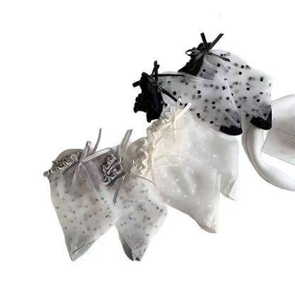 🧦  Official Store – Ice Silk Breathable Socks with Polka Dot Design